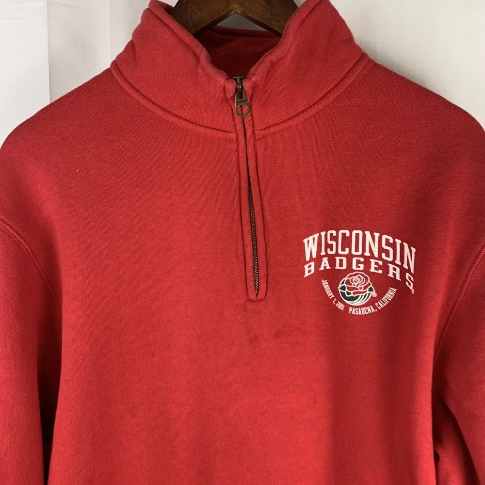 Wisconsin Badgers‎ Vintage Rose Bowl 2011 Jansport 1/4 Zip Jacket Large